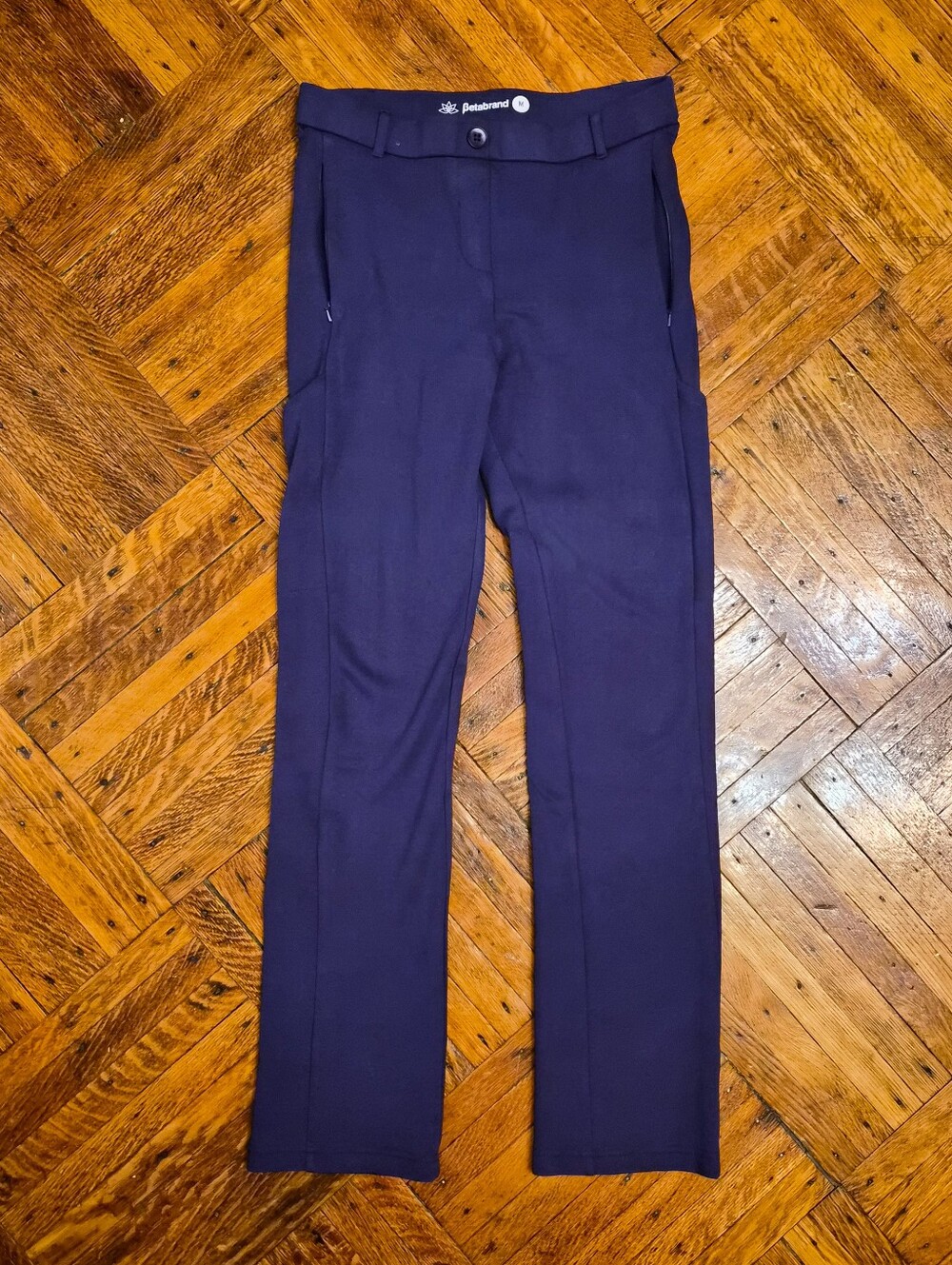 Betabrand 8 Plentiful Pocket Straight-Leg Dress Pant Yoga Pants sz Medium Purple
